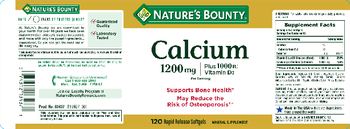 Nature's Bounty Calcium 1200 mg Plus 1000 IU Vitamin D3 - mineral supplement