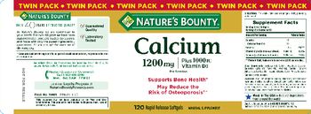 Nature's Bounty Calcium 1200 mg Plus 1000 IU Vitamin D3 - mineral supplement