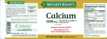 Nature's Bounty Calcium 1200 mg Plus 25 mcg (1,000 IU) Vitamin D3 - mineral supplement