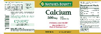 Nature's Bounty Calcium 500 mg with Vitamin D3 - mineral supplement
