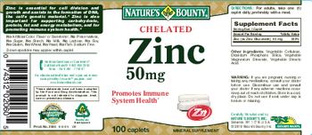 Nature's Bounty Chelated Zinc 50 mg - mineral supplement