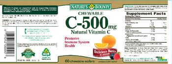 Nature's Bounty Chewable C-500 mg Natural Vitamin C Delicious Berry Flavor - vitamin supplement