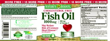 Nature's Bounty Cholesterol Free Fish Oil 1000 mg - supplement