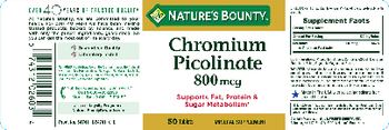 Nature's Bounty Chromium Picolinate 800 mcg - mineral supplement