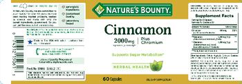 Nature's Bounty Cinnamon 2000 mg plus Chromium - supplement
