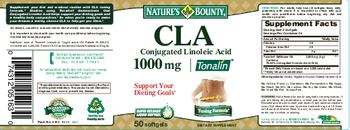 Nature's Bounty CLA Conjugated Linoleic Acid 1000 mg - supplement