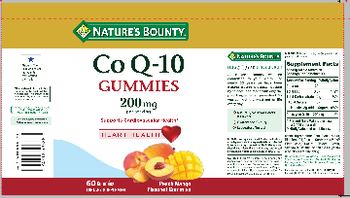 Nature's Bounty CoQ-10 Gummies 200 mg Peach Mango Flavored Gummies - supplement