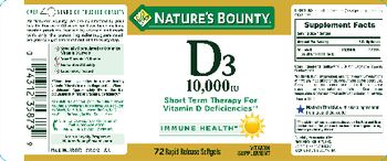 Nature's Bounty D3 10,000 IU - vitamin supplement