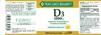 Nature's Bounty D3 1000 IU - vitamin supplement