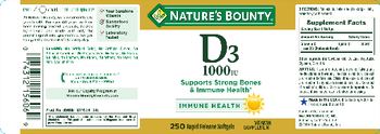 Nature's Bounty D3 1000 IU - vitamin supplement