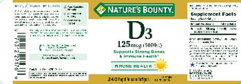 Nature's Bounty D3 125 mcg (5000 IU) - vitamin supplement