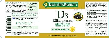 Nature's Bounty D3 125 mcg (5000 IU) - vitamin supplement