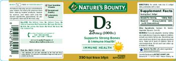 Nature's Bounty D3 25 mcg (1000 IU) - vitamin supplement