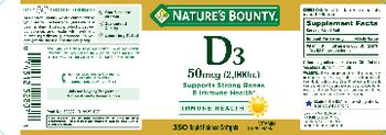Nature's Bounty D3 50 mcg (2,000 IU) - vitamin supplement