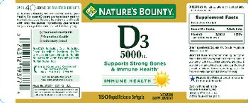 Nature's Bounty D3 5000 IU - vitamin supplement