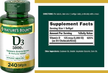Nature's Bounty D3 5000 IU - supplement