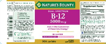 Nature's Bounty Dual Spectrum B-12 5000 mcg - supplement