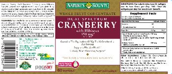 Nature's Bounty Dual Spectrum Cranberry With Hibiscus - supplement