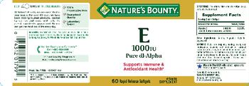 Nature's Bounty E 1000 IU Pure DL-Alpha - vitamin supplement
