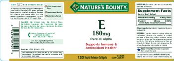 Nature's Bounty E 180 mg - vitamin supplement