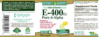 Nature's Bounty E-400 IU Pure D-Alpha - vitamin supplement