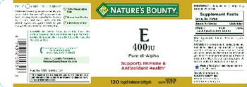 Nature's Bounty E 400 IU Pure DL-Alpha - vitamin supplement
