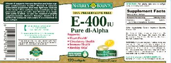 Nature's Bounty E-400 IU Pure DL-Alpha - vitamin supplement