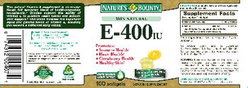 Nature's Bounty E-400 IU - vitamin supplement