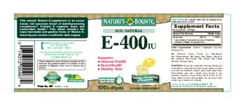 Nature's Bounty E-400IU - vitamin supplement