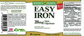 Nature's Bounty Easy Iron 28 mg - mineral supplement