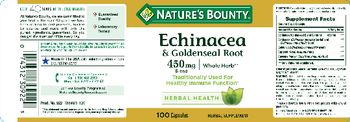 Nature's Bounty Echinacea & Goldenseal Root 450 mg Blend - herbal supplement