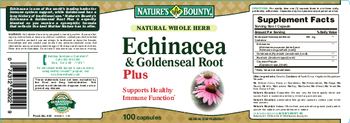 Nature's Bounty Echinacea & Goldenseal Root Plus - herbal supplement