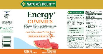 Nature's Bounty Energy Gummies Watermelon Flavored Gummies - supplement