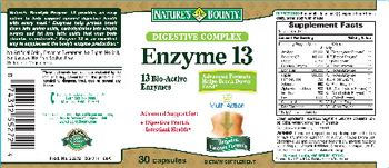 Nature's Bounty Enzyme 13 - supplement