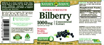 Nature's Bounty Extra Strength Bilberry 1000 mg - herbal supplement