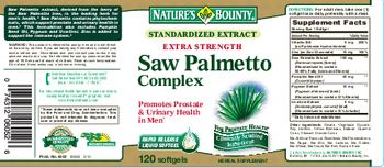 Nature's Bounty Extra Strength Saw Palemetto Complex - herbal supplement