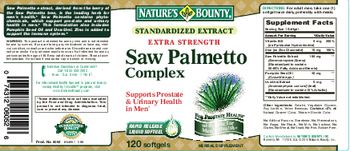 Nature's Bounty Extra Strength Saw Palemetto Complex - herbal supplement