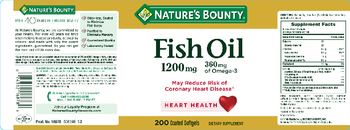 Nature's Bounty Fish Oil 1200 mg / 360 mg Of Omega-3 - supplement