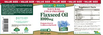 Nature's Bounty Flaxseed Oil 1000 mg - supplement