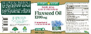 Nature's Bounty Flaxseed Oil 1200 mg - supplement