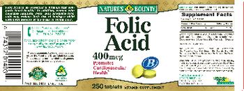 Nature's Bounty Folic Acid 400 mcg - vitamin supplement