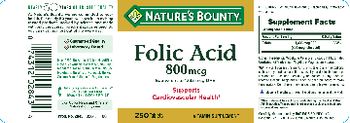 Nature's Bounty Folic Acid 800 mcg - vitamin supplement