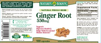 Nature's Bounty Ginger Root 550 mg - herbal supplement