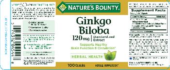 Nature's Bounty Ginkgo Biloba 120 mg - herbal supplement