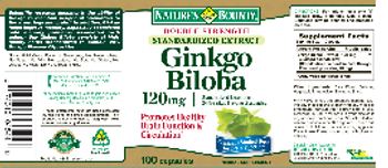 Nature's Bounty Ginkgo Biloba 120 mg - herbal supplement