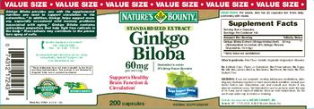 Nature's Bounty Ginkgo Biloba 60 mg - herbal supplement