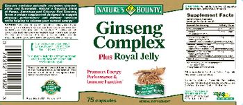 Nature's Bounty Ginseng Complex Plus Royal Jelly - herbal supplement