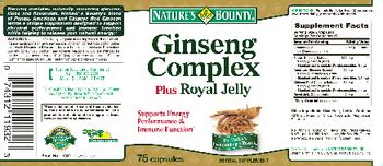 Nature's Bounty Ginseng Complex Plus Royal Jelly - herbal supplement