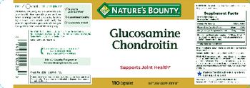 Nature's Bounty Glucosamine Chondroitin - supplement