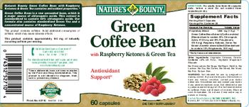 Nature's Bounty Green Coffee Bean With Raspberry Ketones & Green Tea - supplement